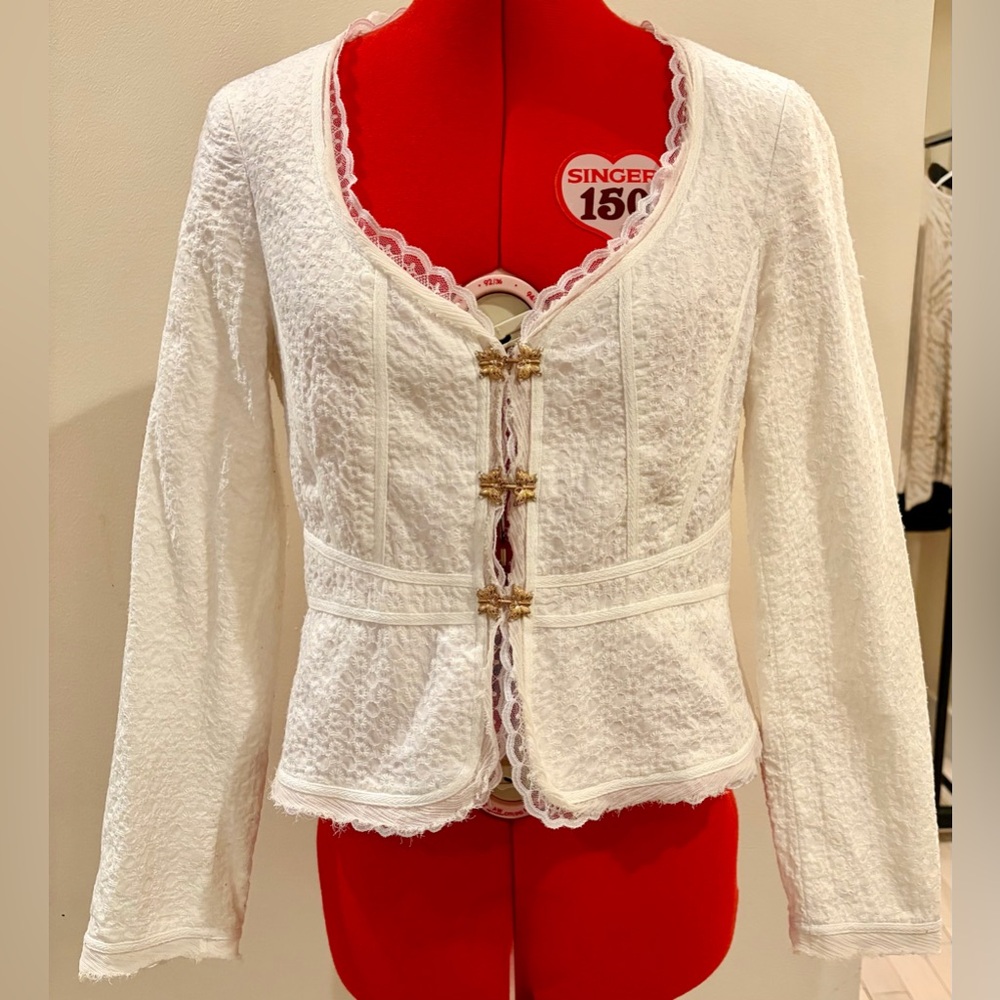 Nine West White Textured Blazer